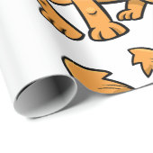 Ruffelig Oranje Puppy Hond Cadeaupapier (Rol Hoek)