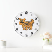 Ruffelig Oranje Puppy Hond Grote Klok (Huis)
