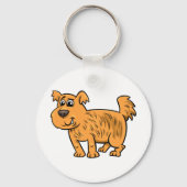 Ruffelig Oranje Puppy Hond Sleutelhanger (Achterkant)