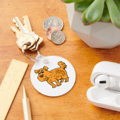 Ruffelig Oranje Puppy Hond Sleutelhanger