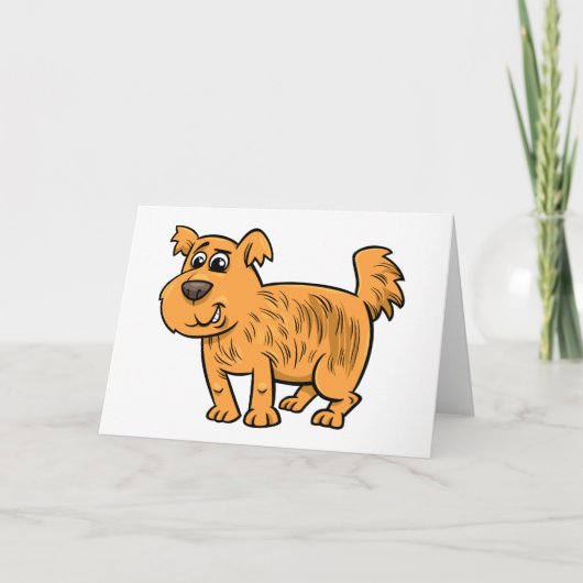 Ruffige oranje puppy hond kaart (Voorkant)