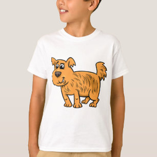 Ruffige oranje puppy hond t-shirt