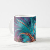 Ruffle A enkele feathers Fractal Art Coffee Mok (Voorkant links)