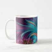 Ruffle A enkele feathers Fractal Art Coffee Mok (Links)