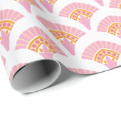 Ruffle Fan in Pink and Orange Cadeaupapier (Rol Hoek)