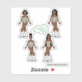 Ruffle Majorette / Dancer Stickers Groene Stenen (Vel)