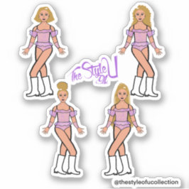 Ruffle Majorette / Dancer Stickers Lila Stones