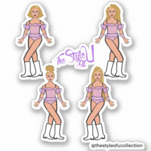 Ruffle Majorette / Dancer Stickers Lila Stones
