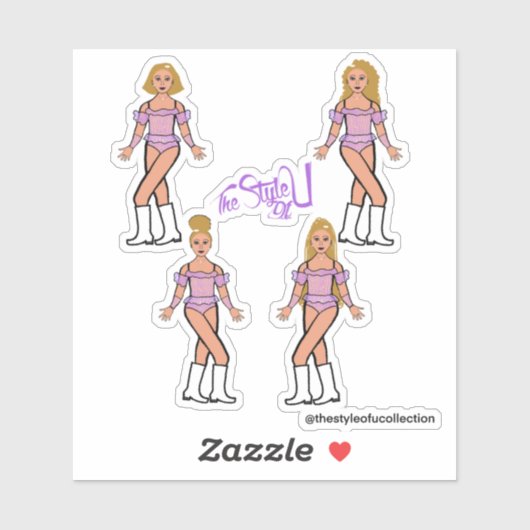 Ruffle Majorette / Dancer Stickers Lila Stones (Vel)