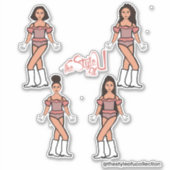 Ruffle Majorette / Dancer Stickers Perzik Blend (Voorkant)