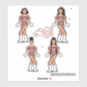Ruffle Majorette / Dancer Stickers Perzik Blend (Vel)