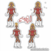 Ruffle Majorette / Dancer Stickers Red Diamond (Voorkant)