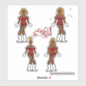 Ruffle Majorette / Dancer Stickers Red Diamond (Vel)