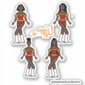 Ruffle Majorette / Dancer Stickers Sinaasappel / R (Voorkant)