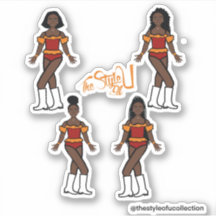Ruffle Majorette / Dancer Stickers Sinaasappel / R