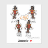 Ruffle Majorette / Dancer Stickers Sinaasappel / R (Vel)