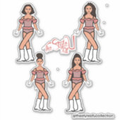 Ruffle Majorette / Danser Stickers Perzik Blend (Voorkant)