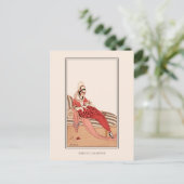 Ruffled Dress Wegener Franse Nouveau Mode Briefkaart (Staand voorkant)