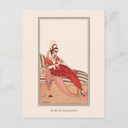 Ruffled Dress Wegener Franse Nouveau Mode Briefkaart (Voorkant)