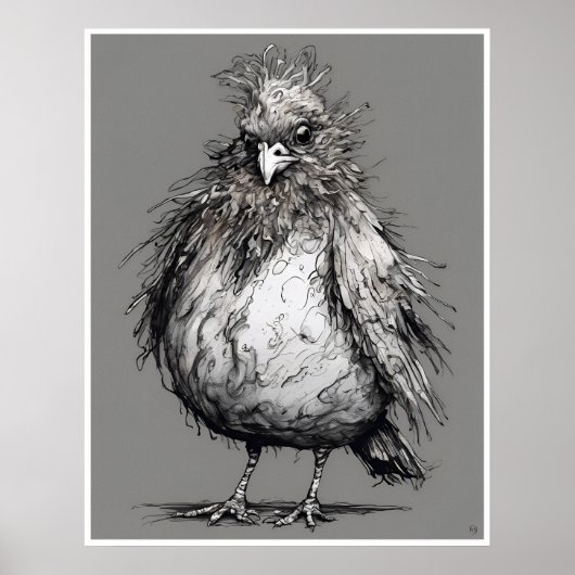 Ruffled Feathers - Bird Art Print (Voorkant)