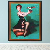 Ruffled Feathers door Gil Elvgren Canvas Afdruk (Insitu (Houten vloer))