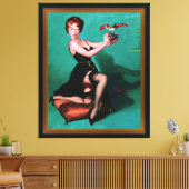 Ruffled Feathers door Gil Elvgren Canvas Afdruk (Insitu (Woonkamer))