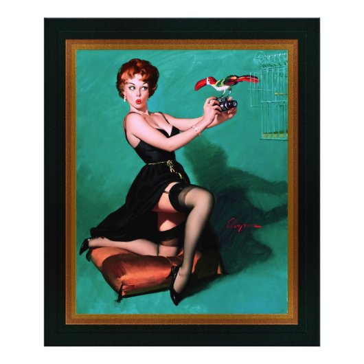 Ruffled Feathers door Gil Elvgren Foto Afdruk (Voorkant)