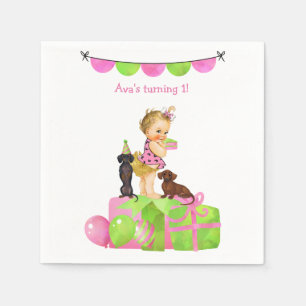 Ruffled Pants Baby Girl Dachshund Napkins Servet