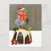Ruffled Robin Kerst Briefkaart (Voorkant)