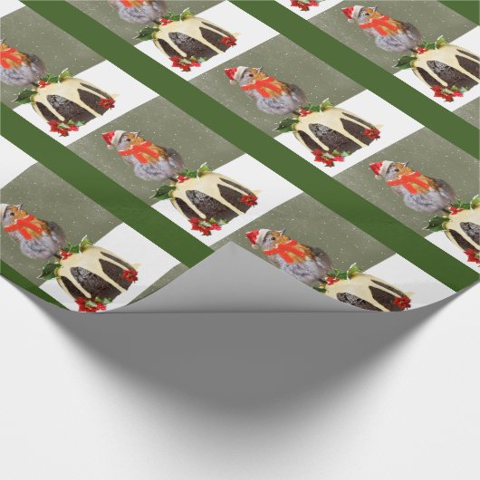 Ruffled Robin kerstinpakpapier Cadeaupapier (Hoek)
