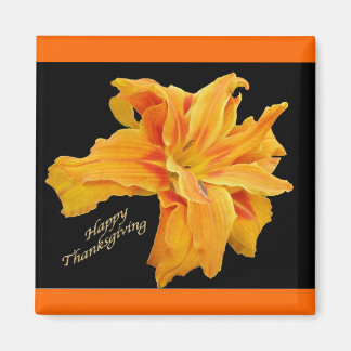 Ruffled Sinaasappel Lily Happy Thanksgiving Magnet