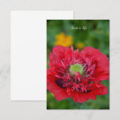 Ruffly Red Poppy Notitiekaartje (Voorkant / Achterkant)