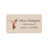 Rufous Hummingbird Address Label (Voorkant)