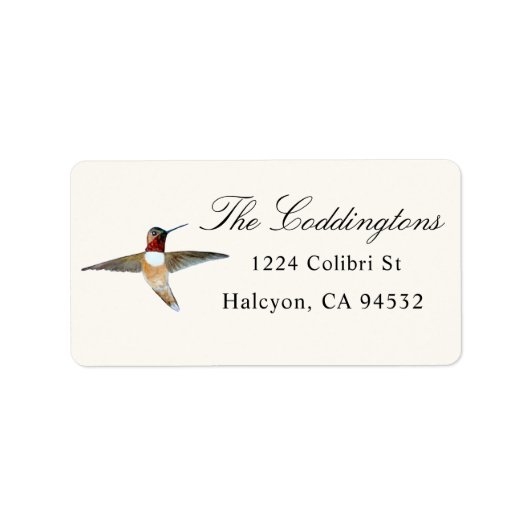 Rufous Hummingbird Address Label (Voorkant)