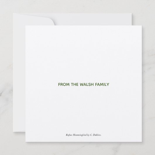 Rufous Hummingbird Bedankkaart (Achterkant)