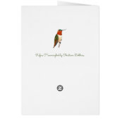 Rufous Hummingbird Birthday Kaart (Achterkant)