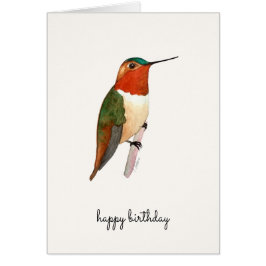 Rufous Hummingbird Birthday Kaart