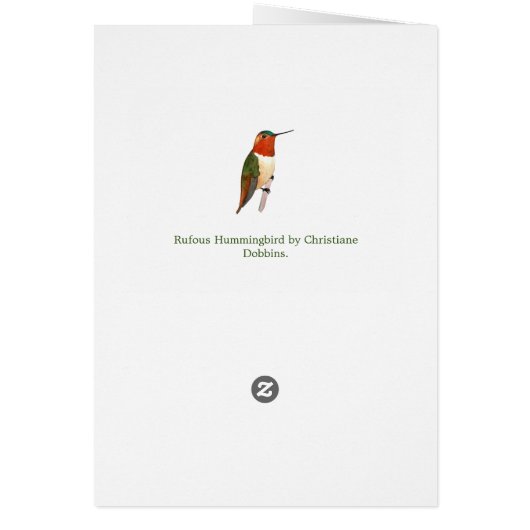 Rufous Hummingbird Birthday Kaart (Achterkant)