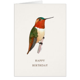 Rufous Hummingbird Birthday Kaart