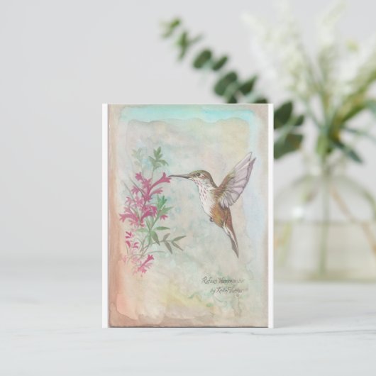 Rufous Hummingbird Briefkaart (Staand voorkant)