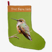 Rufous Hummingbird in Californië Lila Grote Kerstsok (Voorkant)