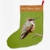 Rufous Hummingbird in Californië Lila Grote Kerstsok (Achterkant)