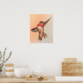 Rufous Hummingbird in een mooie Pose Poster (Keuken)