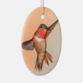 Rufous Hummingbird in Flight Monogram Name Keramisch Ornament (Rechts)