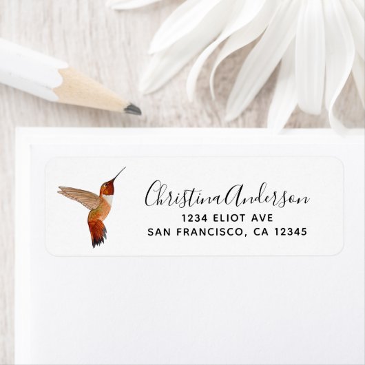 Rufous Hummingbird Label (Insitu)