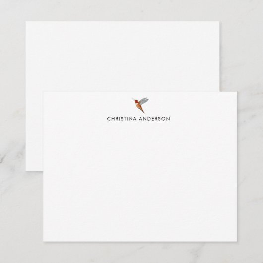 Rufous Hummingbird Notitiekaartje (Voorkant / Achterkant)