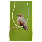 Rufous Hummingbird op California Lila Branch Klein Cadeauzakje (Voorkant)