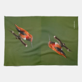 Rufous Hummingbird op de Cherry Tree Theedoek (Horizontaal)