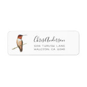 Rufous Hummingbird Return Address Label (Voorkant)