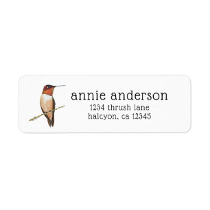 Rufous Hummingbird Return Address Label